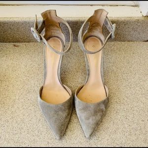 Gianvito Rossi Suede Ankle Strap Heels
